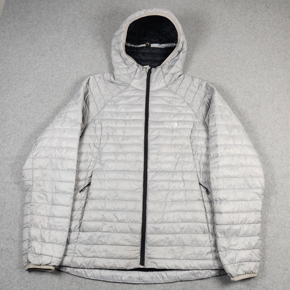 Mountain Hardwear Jacket Women Large Gray Puffer Alptintur Hoody Packable